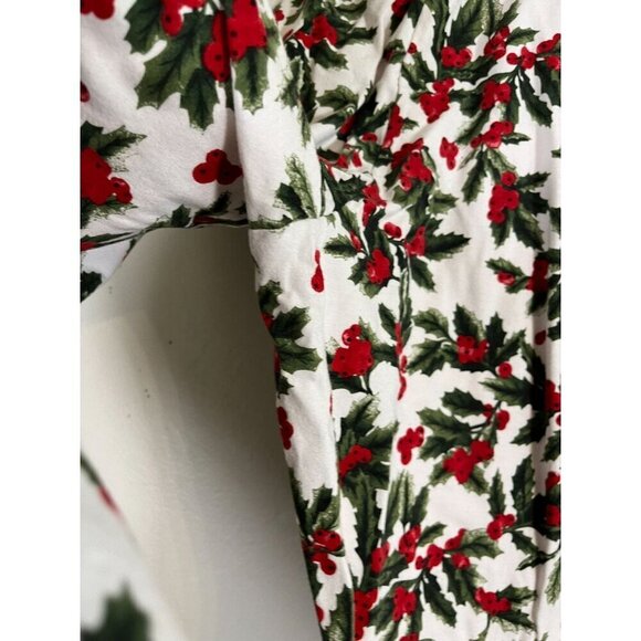 Rachel Parcell Pajama Set XS Red Crew Neck Christmas Holly Festive Santa Soft - Picture 8 of 11